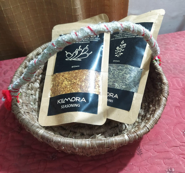 Handwoven Bread Basket -Pine leaf with Handle