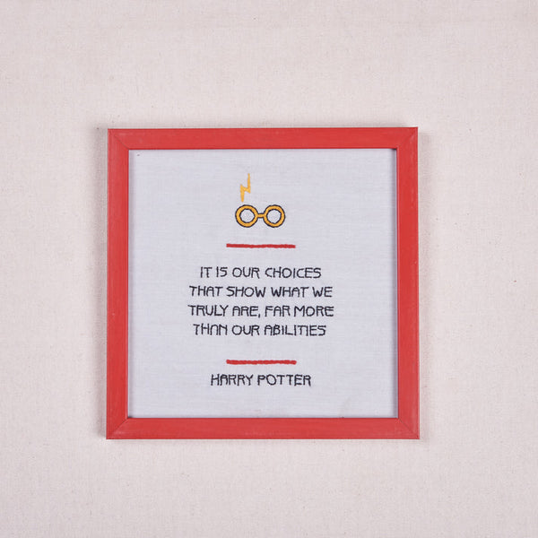 Embroderied Wall Frame- Embroidered Harry Potter