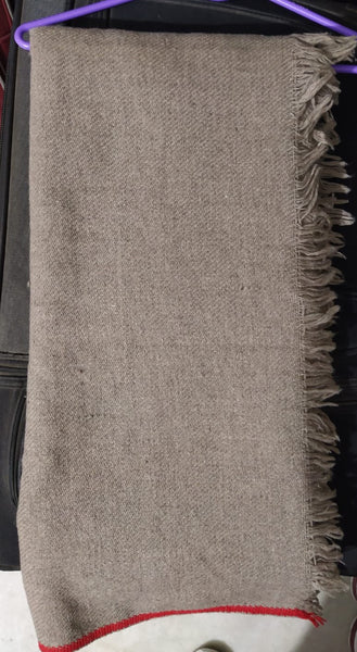Woolen Shawl-Gray with Red border