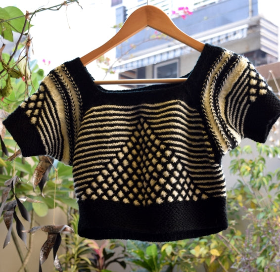 Crochet Blouse - White and Black