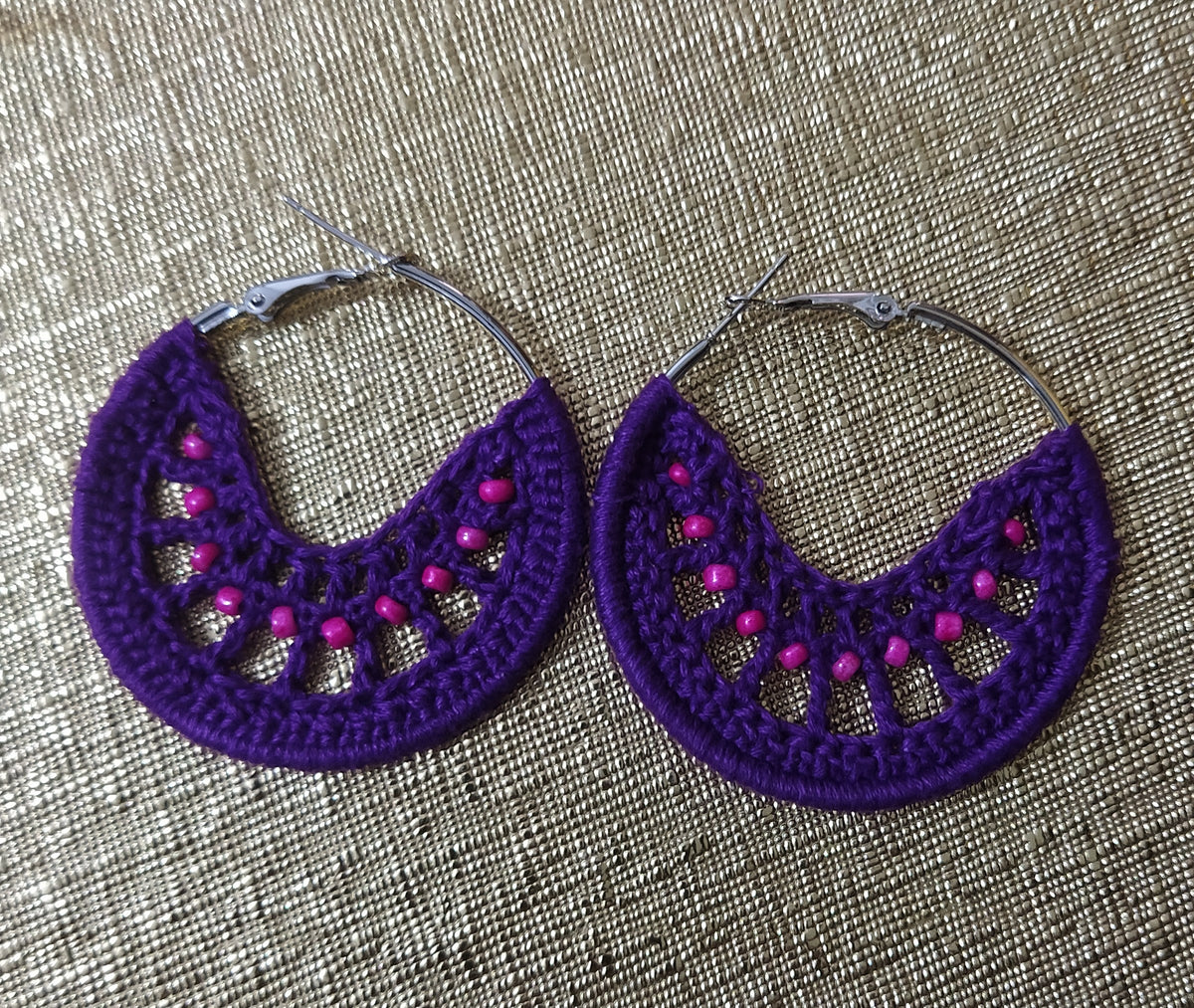 Earring Crochet -Purple – gestures.in