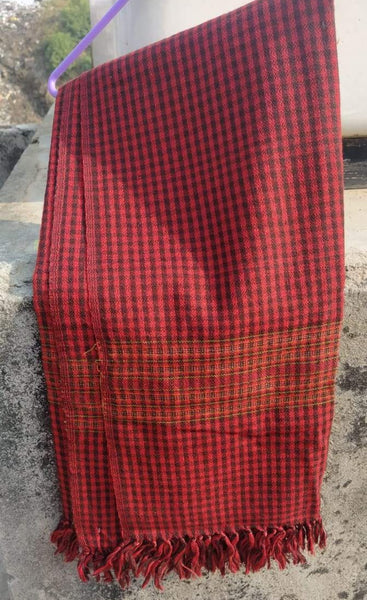 Woolen Shawl-Red & Black Checks