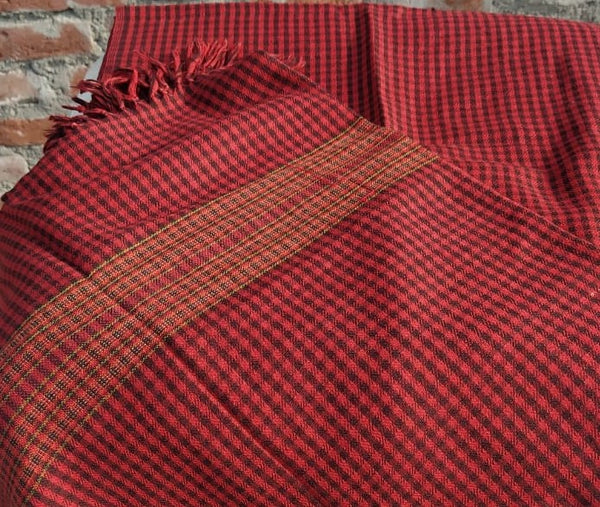 Woolen Shawl-Red & Black Checks