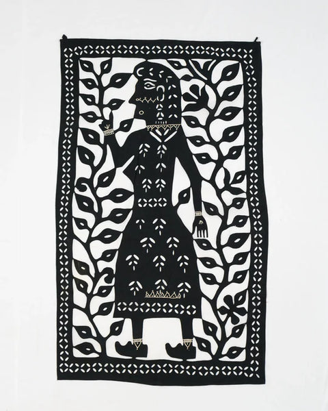 Tree of Life Hanging Red Tree of Life Barmer Applique Cotton Wall Hanging  - Medium
