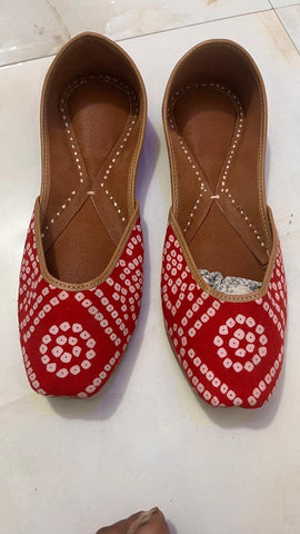 Handmade Shoes -Red batique design