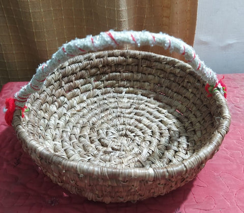 Handwoven Bread Basket -Pine leaf with Handle