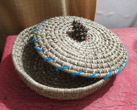 Handwoven Bread Basket -Pine leaf