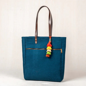 Nancy Tote Bag - Blue Slub