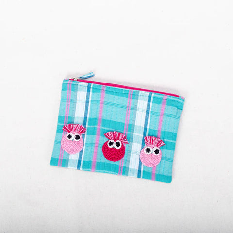 Pouch - Owl Crochet-Blue