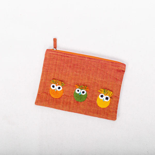 Pouch - Owl Crochet-Barown