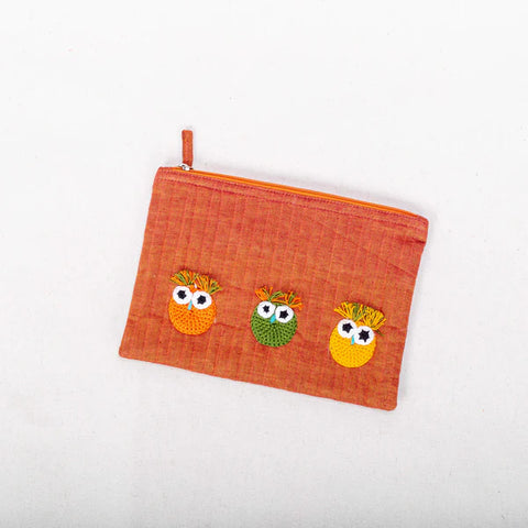 Pouch - Owl Crochet-Barown