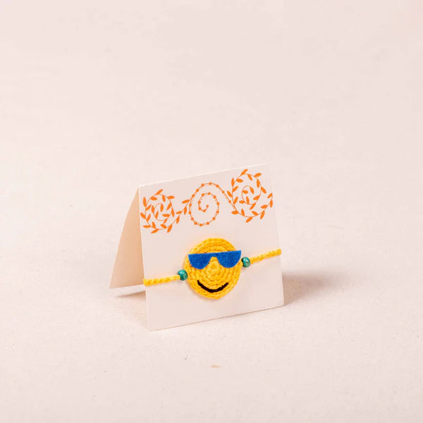 Handmade Crochet Rakhi - Smiley