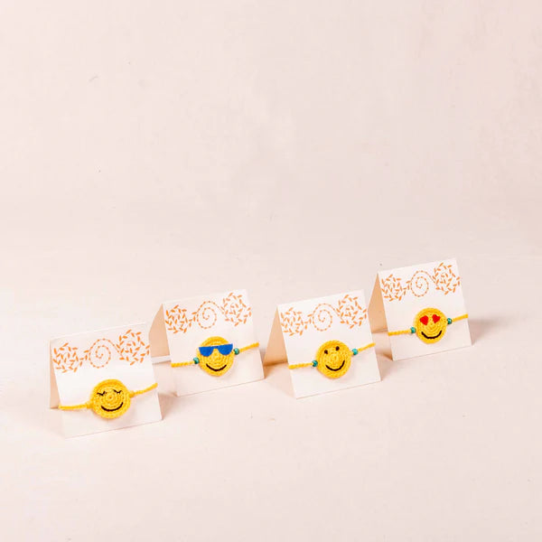 Handmade Crochet Rakhi - Smiley