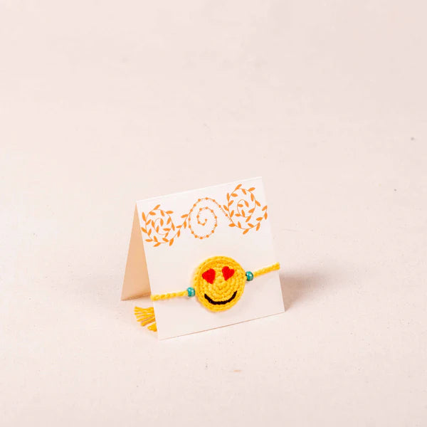 Handmade Crochet Rakhi - Smiley