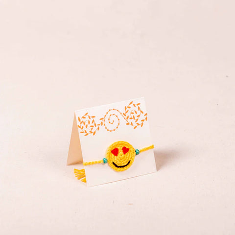 Handmade Crochet Rakhi - Smiley