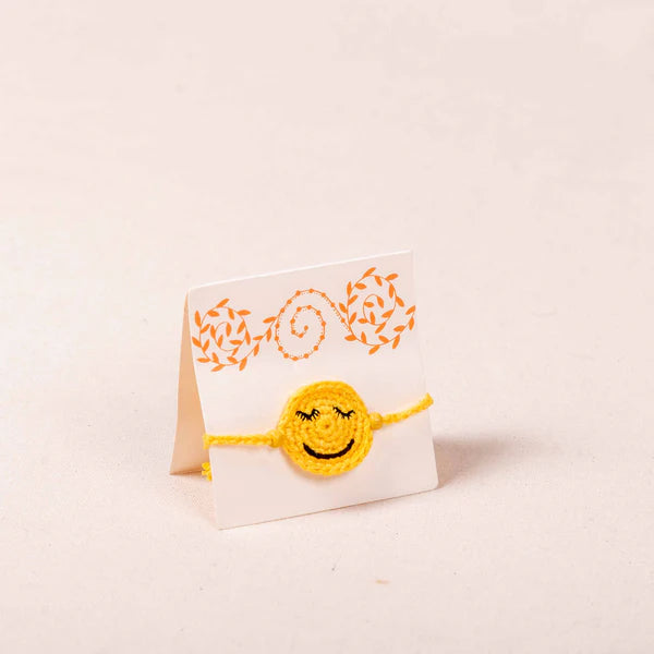 Handmade Crochet Rakhi - Smiley