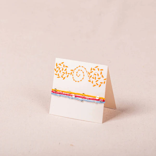 Handcrafted Colourful String Rakhi