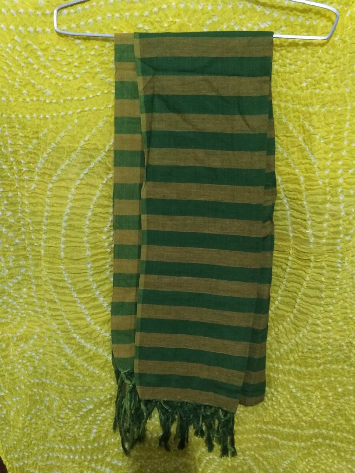 Cotten Dupatta-Green strips