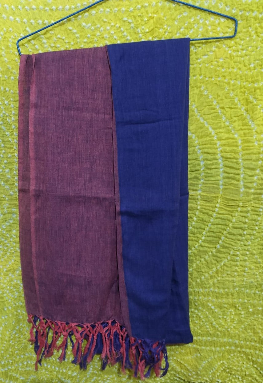 Cotten Dupatta-Blue & Purple