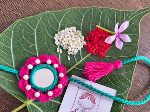 Crochet & mirror rakhi