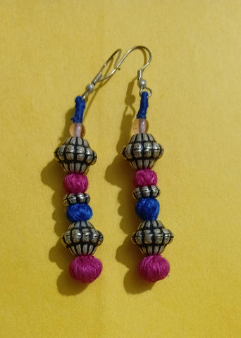 Bead Earring-Pink and Blue