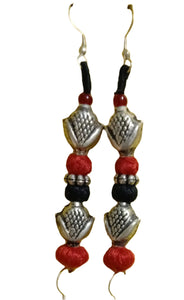 Bead Earrings-Red and black fish