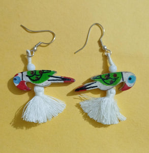 Bird Earrings-White