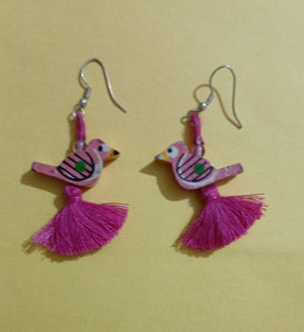 Bird Earrings-Pink