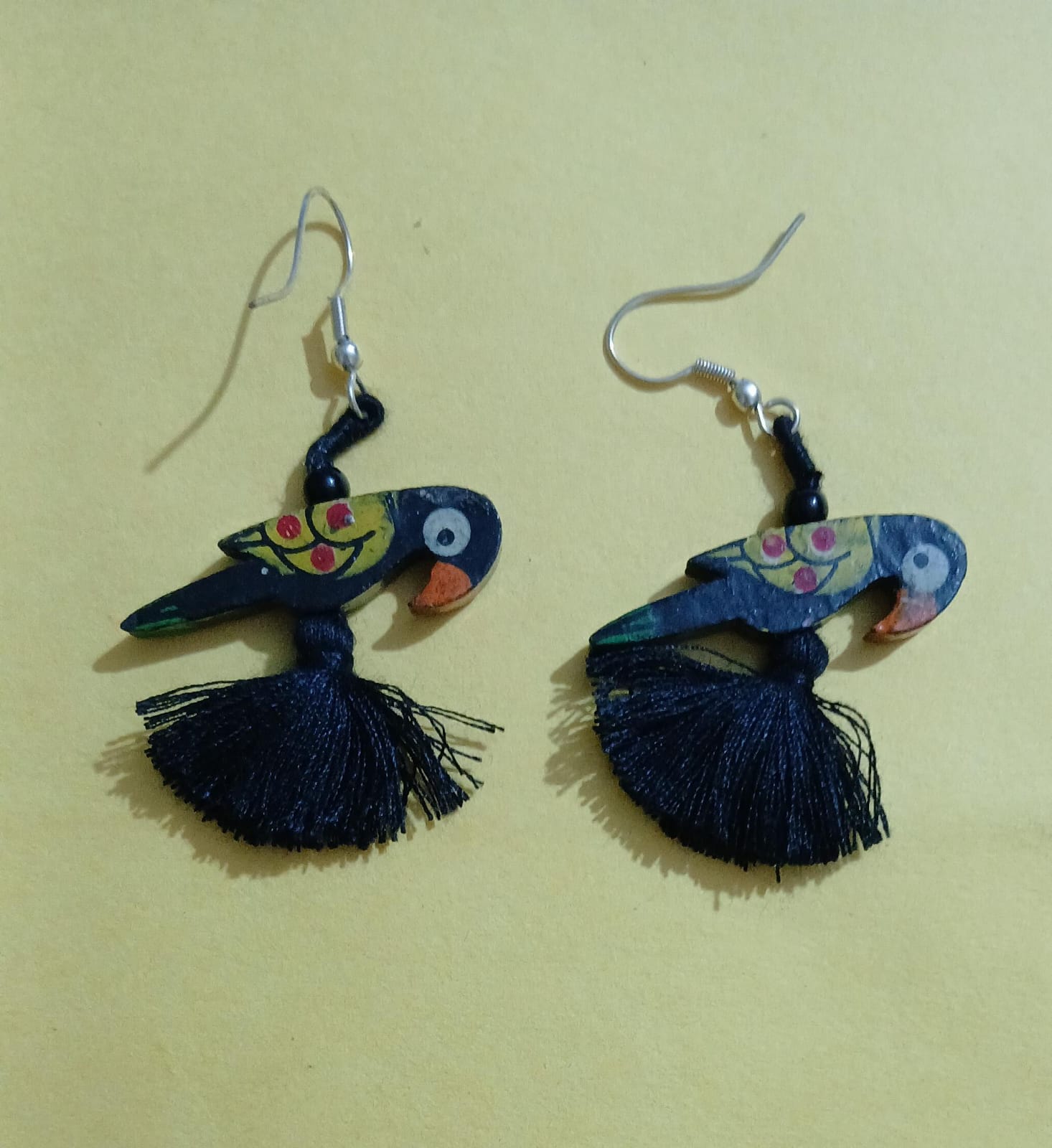 Bird Earrings-Black