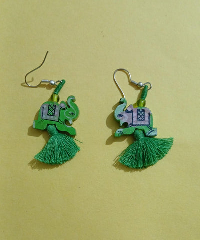 Bird Earring- Green Elephant