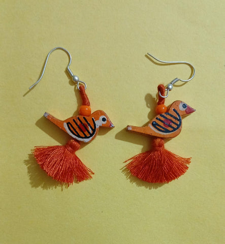 Bird Earring-Orange