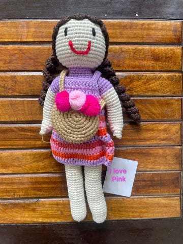 Crochet Doll - Curly hair Purple