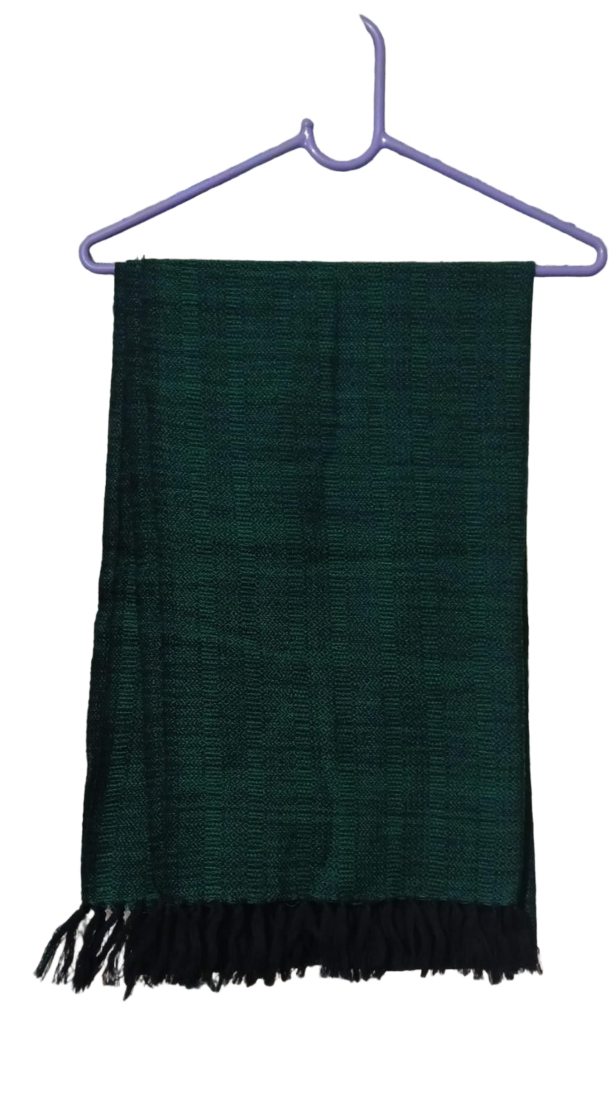 Handwoven Woolen stole - Green & Black