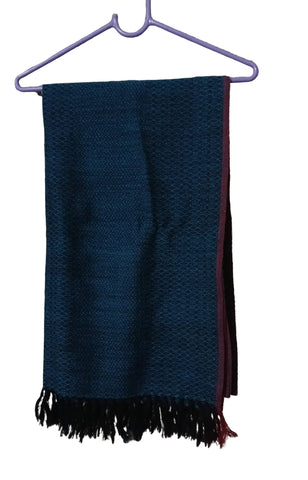 Handwoven Woolen stole - Blue