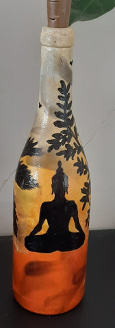 Hand Painted Bottle - Buddha