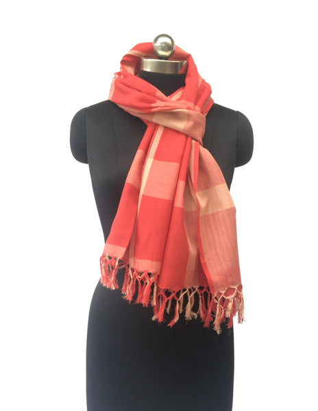 Cotton Stole-Red check