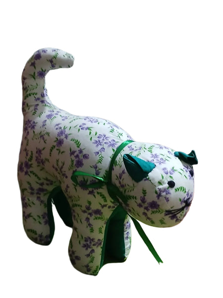 Pussy Cat Soft Toy-Purple &White