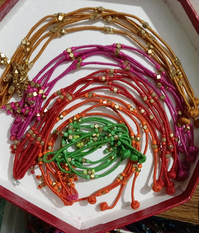 Tribal Anklets with golden beads
