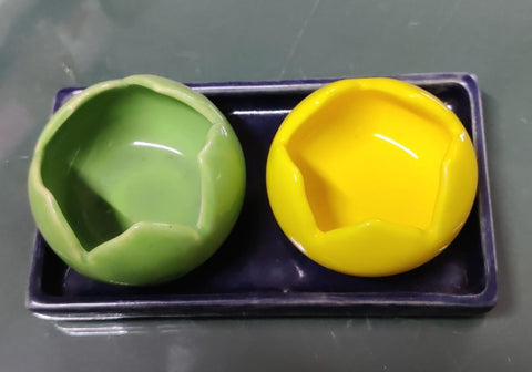 Ceramic T-lights with Ceramic plate