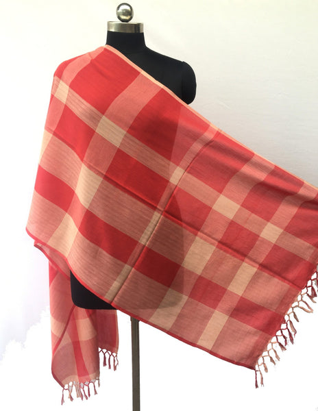 Cotton Stole-Red check
