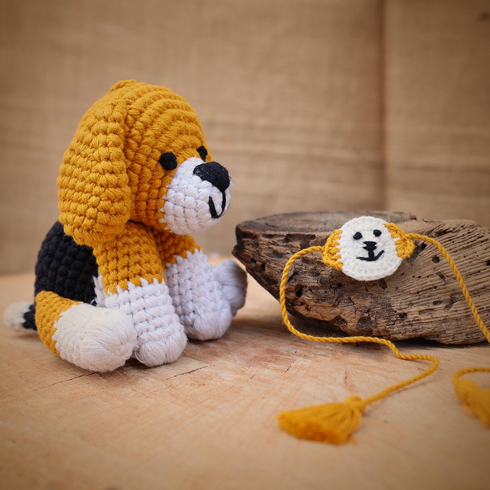 Beagle Dog Soft Plush Toy & Dog Rakhi