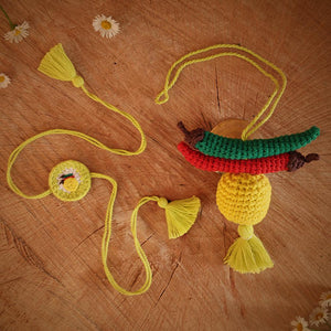 Nimbu-Mirchi Stuffed Plush Toy and Nimbu Mirchi Rakhi