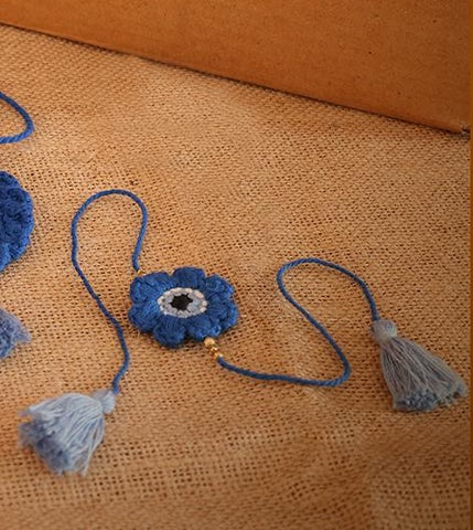 Handmade Crochet Rakhi -Evil Eye