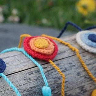 Handmade Crochet Rakhi - Yellow & Orange Chakra