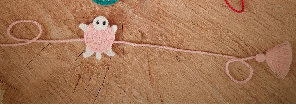 Handmade Crochet Rakhi -turtle