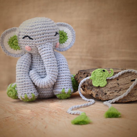 Sitting Elephant Stuffed Plush Toy and Elephant Rakhi