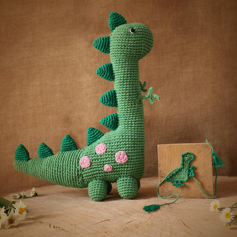 Mr.Dino (from Peppa Pig) Stuffed Plush Toy & Dino Rakhi
