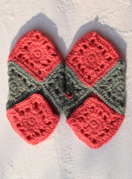 Booties-Pink & Gray