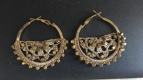 Gold Zari-Bead Hoops (S)